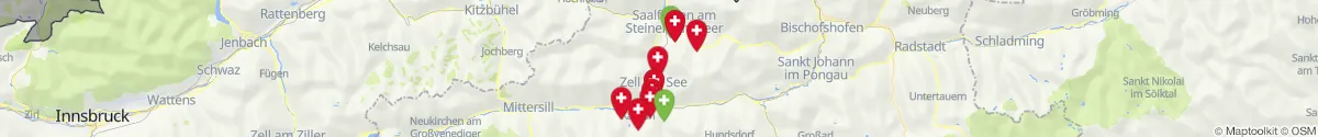 Kartenansicht für Apotheken-Notdienste in der Nähe von Bruck an der Großglocknerstraße (Zell am See, Salzburg)